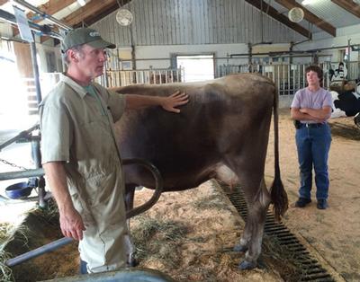 Hubert Karreman with Stonewall Farm Herd Manager Wendy French